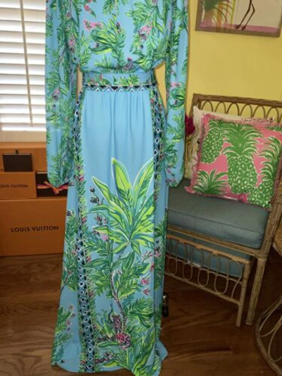 Pre-owned Lilly Pulitzer Chyanna Maxi Dress Bamboo Forest ? Size 00,8 In Multicolor