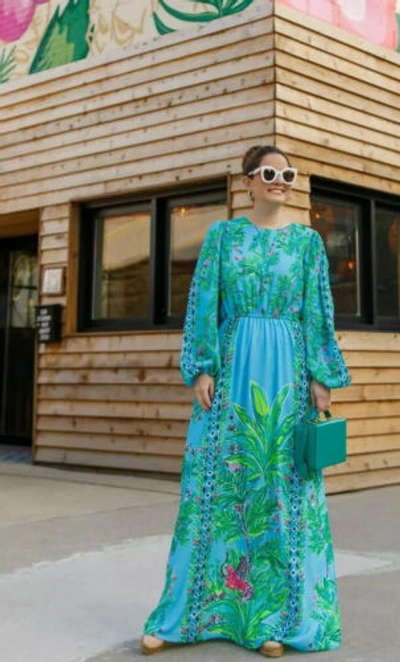 Pre-owned Lilly Pulitzer Chyanna Maxi Dress Bamboo Forest ? Size 00,8 In Multicolor