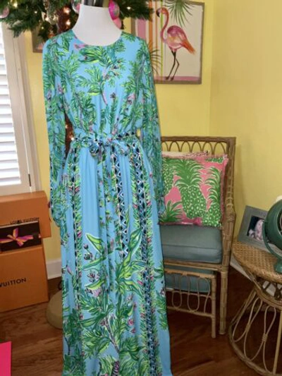Pre-owned Lilly Pulitzer Chyanna Maxi Dress Bamboo Forest ? Size 00,8 In Multicolor