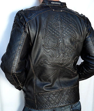 Pre-owned Affliction - Highway Man - Men's Leather Jacket - Biker - - 110ow067 In Black