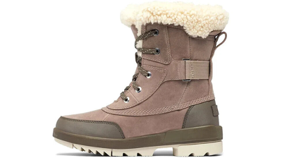 Pre-owned Sorel Tivoli Iv Parc Genuine Shearling Trim Waterproof Boot Omega Taupe Size 8m