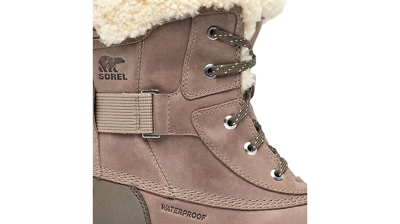 Pre-owned Sorel Tivoli Iv Parc Genuine Shearling Trim Waterproof Boot Omega Taupe Size 8m