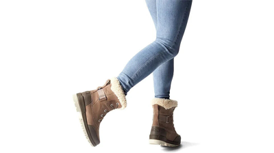 Pre-owned Sorel Tivoli Iv Parc Genuine Shearling Trim Waterproof Boot Omega Taupe Size 8m