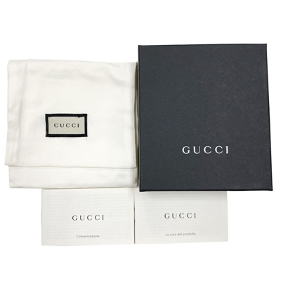 Pre-owned Gucci Brand  Men's Interlocking Black Leather Bifold Wallet 611229