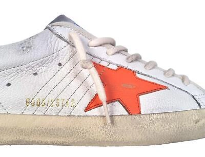 Pre-owned Golden Goose Vintage Superstar Men's Sneakers Shoes 82394 White, Orange In White - Orange
