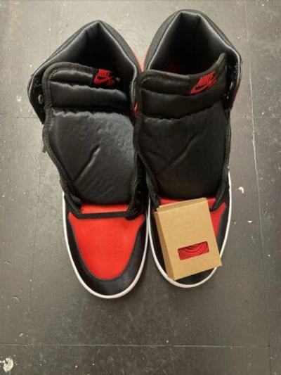 Pre-owned Jordan Size 10.5 -  1 Og High Satin Bred W In Black