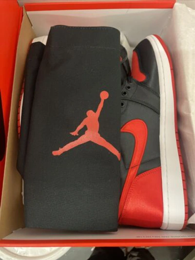 Pre-owned Jordan Size 10.5 -  1 Og High Satin Bred W In Black