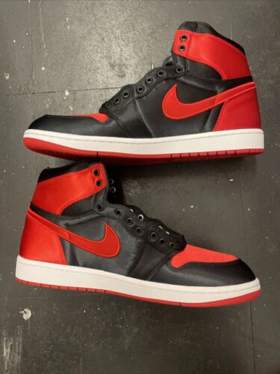 Pre-owned Jordan Size 10.5 -  1 Og High Satin Bred W In Black