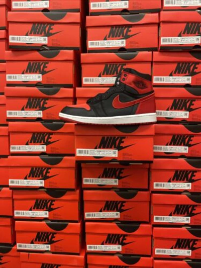 Pre-owned Jordan Size 10.5 -  1 Og High Satin Bred W In Black