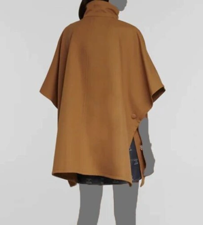 Pre-owned Max Mara $1245  Women's Brown Malaga Gabardine Cape Coat Jacket One-size