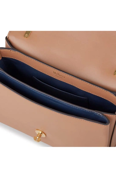 Mulberry Lana High Gloss Leather Top Handle Bag In Sable