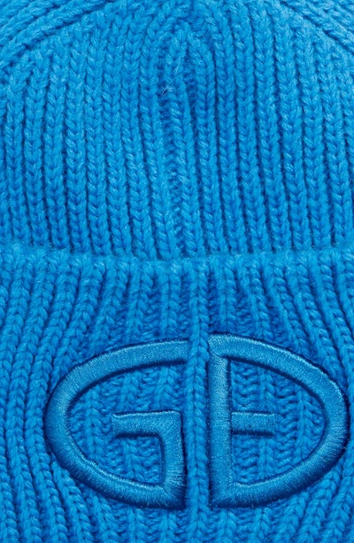 Shop Goldbergh Valerie Embroidered Logo Cuff Rib Beanie In Electric Blue