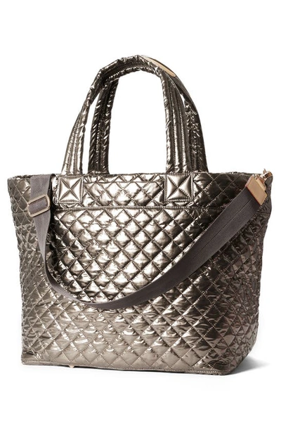Shop Mz Wallace Deluxe Large Metro Tote In Moondust Metallic Lacquer
