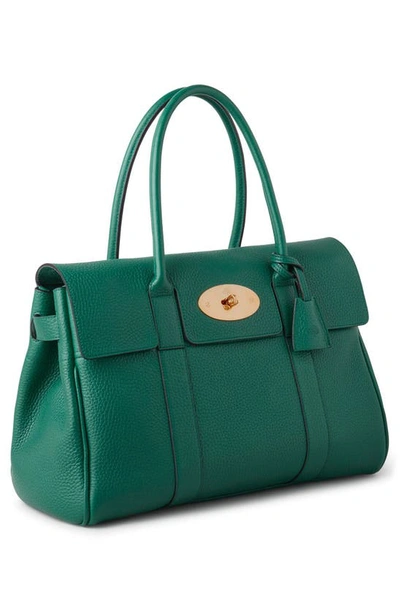 Shop Mulberry Bayswater Leather Satchel In Malachite