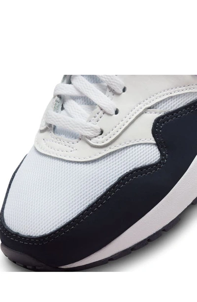 Shop Nike Kids' Air Max 1 Sneaker In White/ Fuchsia/ Dark Obsidian