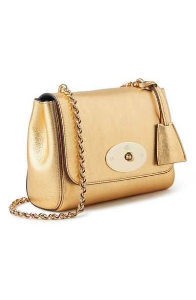 Shop Mulberry Lily Heavy Grain Leather Convertible Shoulder Bag In Soft Gold Leaf