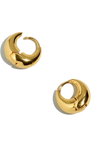 Shop Madewell Puffy Hoop Earrings In Polished Gold