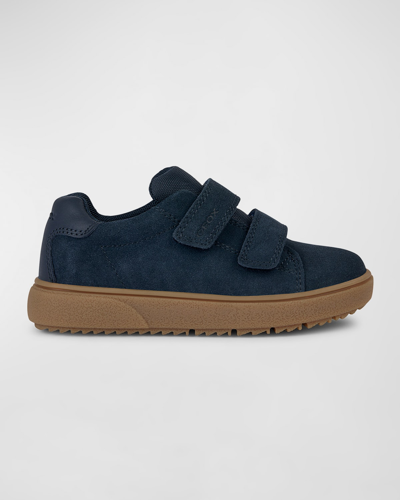Shop Geox Boy's Theleven Suede & Leather Shoes, Toddler/kids In Navy