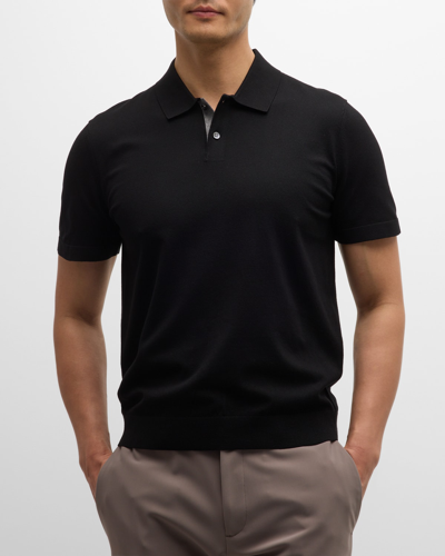 Shop Theory Men's Goris Solid Polo Shirt In Blk/gry Ht