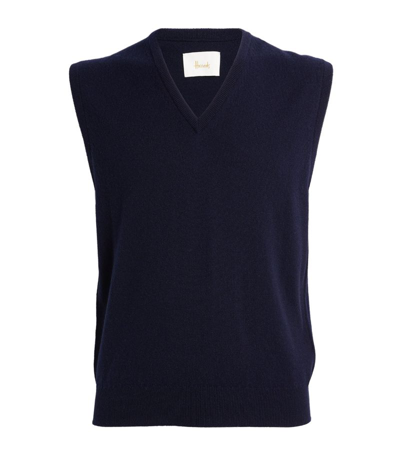 Shop Harrods Cashmere V-neck Sweater Vest In Navy