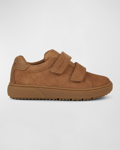 Shop Geox Boy's Theleven Suede & Leather Shoes, Toddler/kids In Caramel