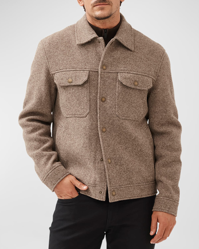 Shop Rodd & Gunn Men's Brooklyn Wool Trucker Jacket In Fawn