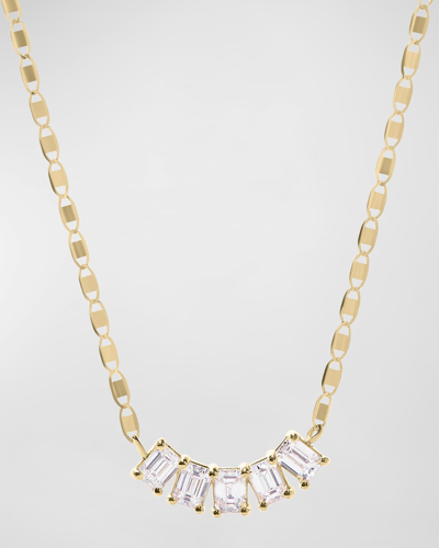 Shop Lana 14k Curved Emerald-cut Diamond Necklace In Yellow