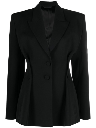 Shop Givenchy Wool Single-breasted Blazer Jacket In Black