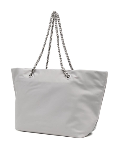 Shop Tory Burch Ella Chain Nylon Tote Bag In Grey