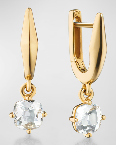 Shop Monica Rich Kosann 18k Yellow Gold Points North Drop Earrings With Rock Crystals