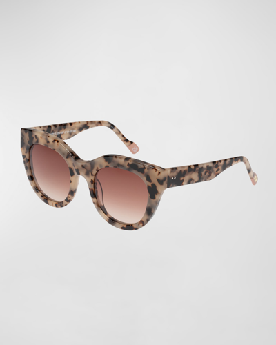 Shop Le Specs Airy Canary Ii Acetate Cat-eye Sunglasses In Cookie Tort