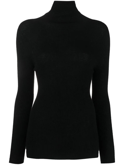 Shop Fabiana Filippi Ribbed Sweater In Black  