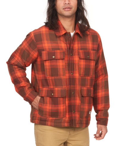 Shop Marmot Men's Ridgefield Plaid Fleece-lined Flannel Shirt Jacket In Chocolate