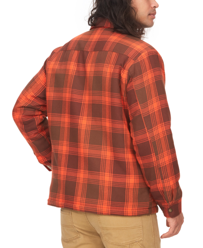 Shop Marmot Men's Ridgefield Plaid Fleece-lined Flannel Shirt Jacket In Chocolate