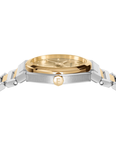 Shop Ferragamo Salvatore  Men's Vega Holiday Capsule Swiss Diamond (0.06 Ct. T.w.) Two-tone Stainless Stee In Two Tone