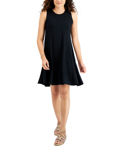 Shop Style & Co Women's Sleeveless Flip-flop Dress, Created For Macy's In Deep Black