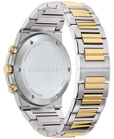 Ferragamo Sapphire Chrono Bracelet Watch In Two Tone