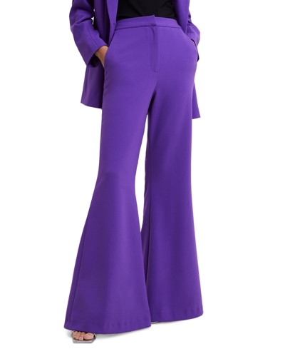 Shop French Connection Women's Whisper-flare-leg Pants In Cobalt Violet
