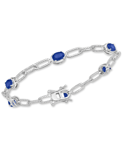Macy's Emerald Rope Link Bracelet (3 Ct. T.w.) In Gold-plated Sterling Silver (also In Ruby & Sapphire) In Sapphire