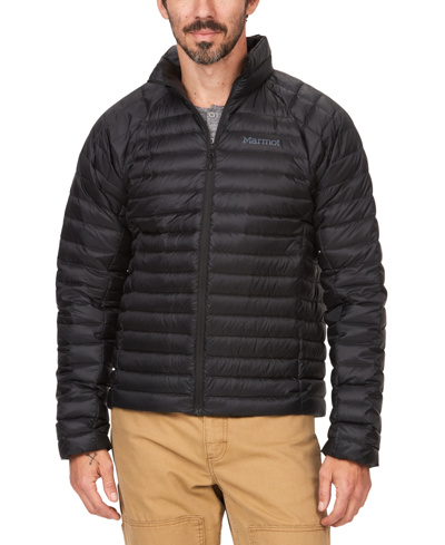 Shop Marmot Men's Hype Quilted Full-zip Down Jacket In Black