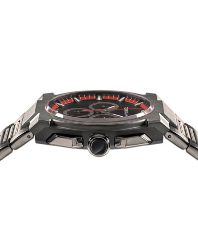 Shop Ferragamo Salvatore  Men's Edge Swiss Chronograph Ion-plated Gunmetal Stainless Steel Bracelet Watch  In Ip Gunmetal