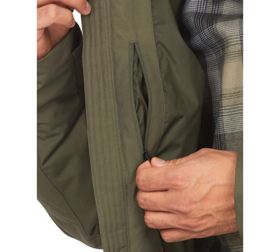Shop Marmot Men's Fordham Colorblocked Quilted Full-zip Down Jacket With Zip-off Hood In Nori,vetiver