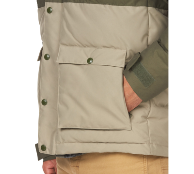 Shop Marmot Men's Fordham Colorblocked Quilted Full-zip Down Jacket With Zip-off Hood In Nori,vetiver