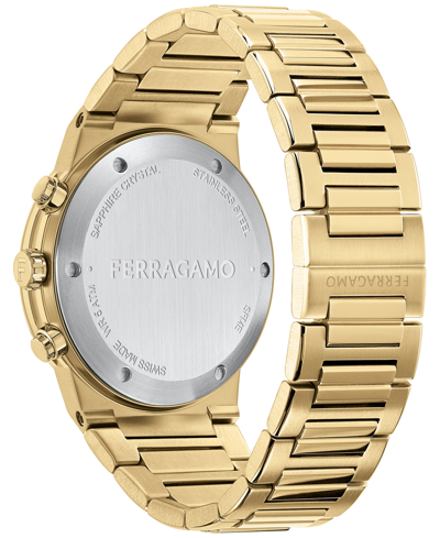 Ferragamo Sapphire Chrono Bracelet Watch In Ip Yellow Gold