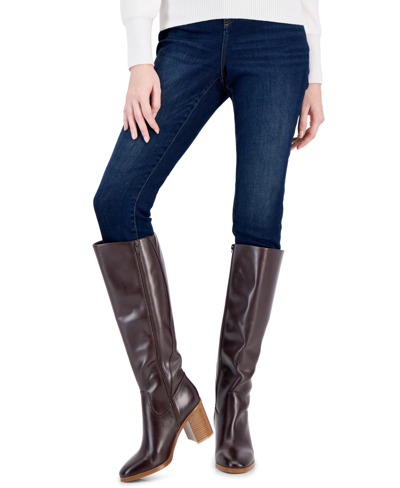 Shop Giani Bernini Women's Odettee Memory Foam Block Heel Knee High Riding Boots, Created For Macy's In Brown Leather