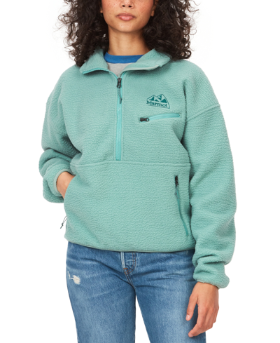Shop Marmot Women's Collared Zip-front Fleece Sweatshirt In Blue Agave