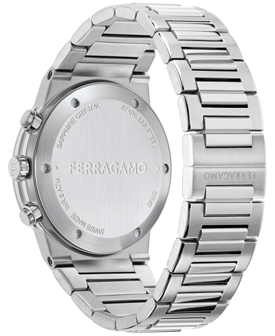 Ferragamo Sapphire Chrono Bracelet Watch In Stainless Steel