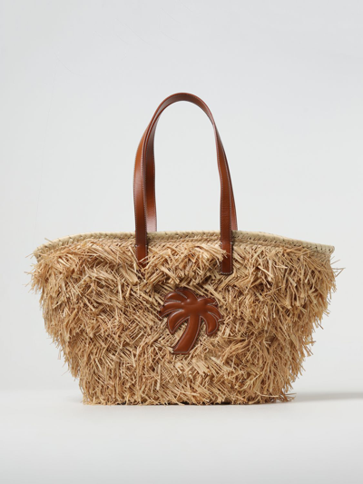 Shop Palm Angels Bag In Woven Raffia In Rope