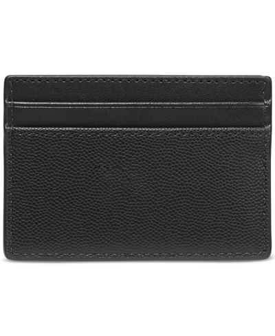 Shop Michael Kors Men's Faux-leather Card Case With Rhodium-plated Hardware In Black