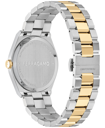 Shop Ferragamo Salvatore  Men's Swiss Vega Upper East Two-tone Stainless Steel Bracelet Watch 40mm In Two Tone